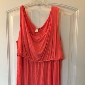 Coral Maternity Nursing Dress